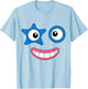 Funny Number Faces Costume Party Group Matching Cartoon T-Shirt - T-Shirt | Light Blue