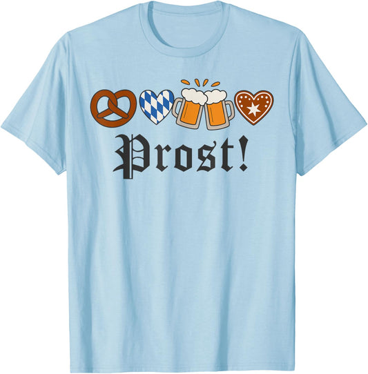 Oktoberfest Beer Drinking Vintage German Prost Men Women T-Shirt - T-Shirt | Light Blue