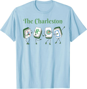 The Charleston Mahjong Dance Lovers Chinese American Game T-Shirt - T-Shirt | Light Blue
