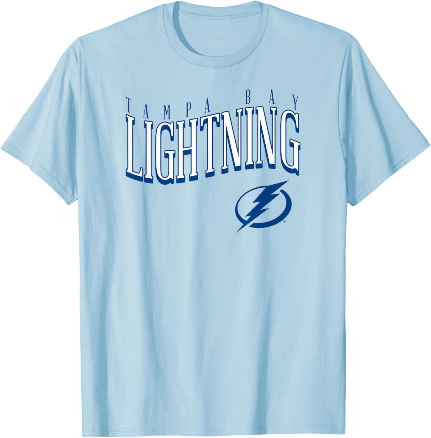 Tampa Bay Lightning Wave Gray NHL Officially Licensed T-Shirt - T-Shirt | Light Blue
