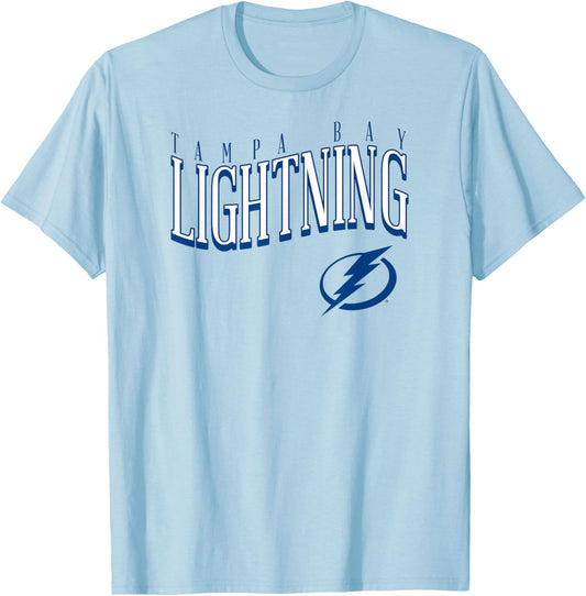 Tampa Bay Lightning Wave Gray NHL Officially Licensed T-Shirt - T-Shirt | Light Blue