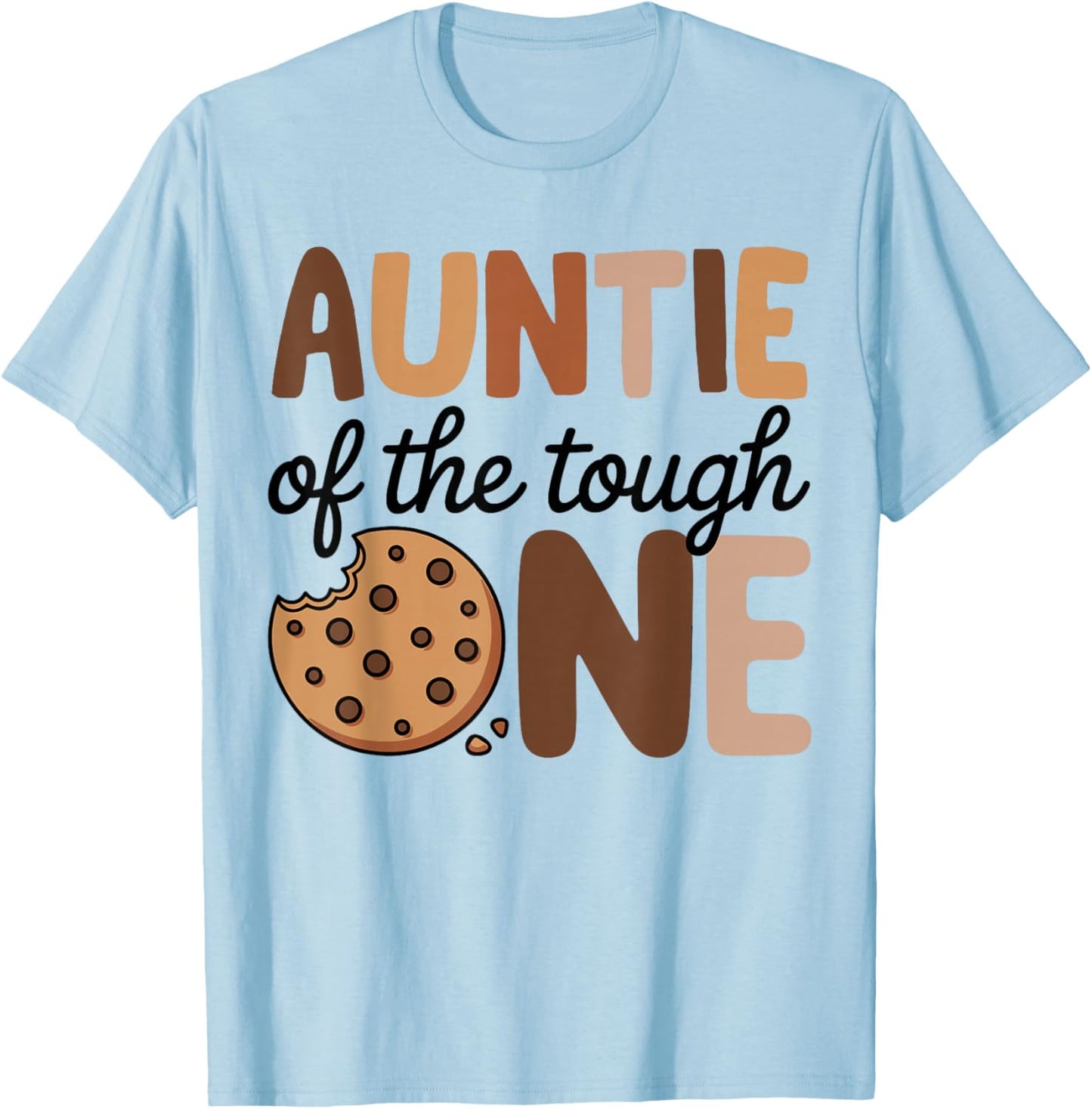 Auntie of The Tough one Cookies Milk 1st Birthday Matching T-Shirt - T-Shirt | Light Blue