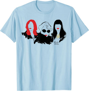 The Devil Wears Prada Red Lip Trio T-Shirt - T-Shirt | Light Blue