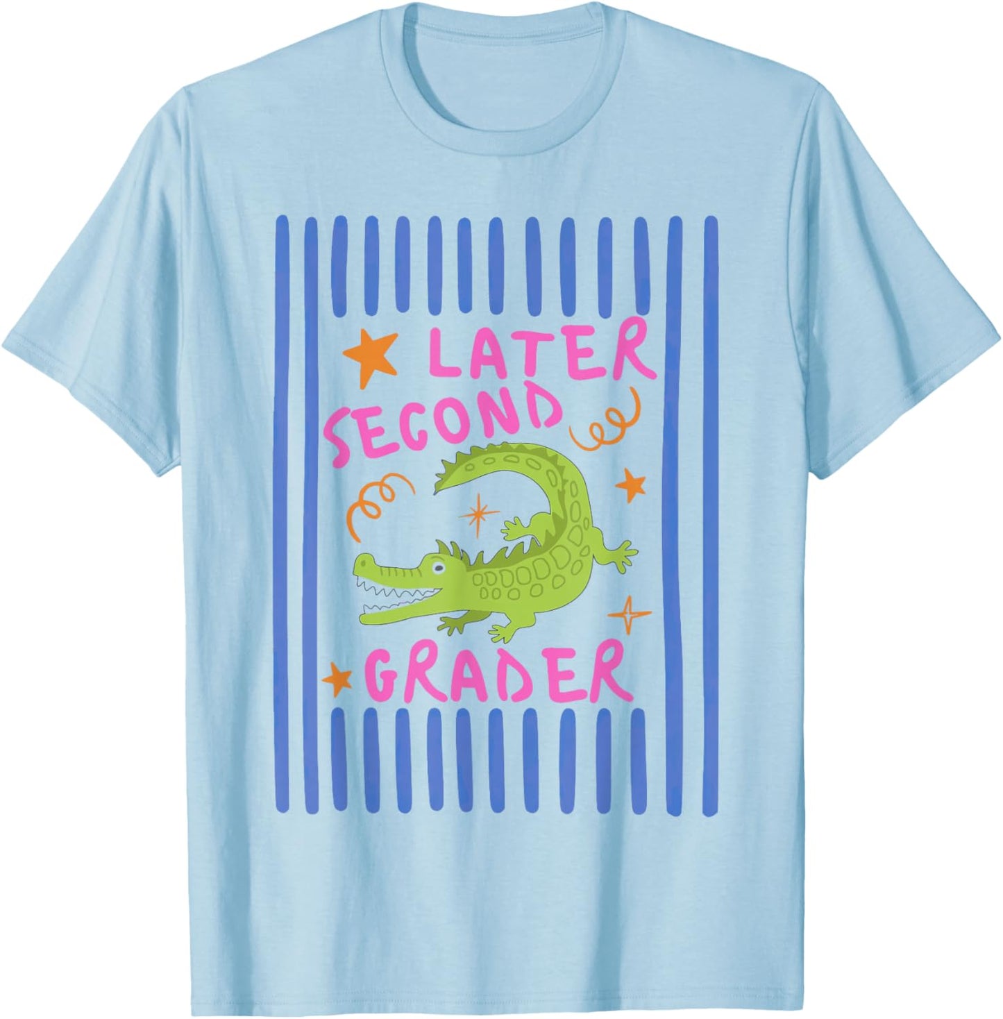 Last Day of School Later Second Grader Alligator T-Shirt - T-Shirt | Light Blue