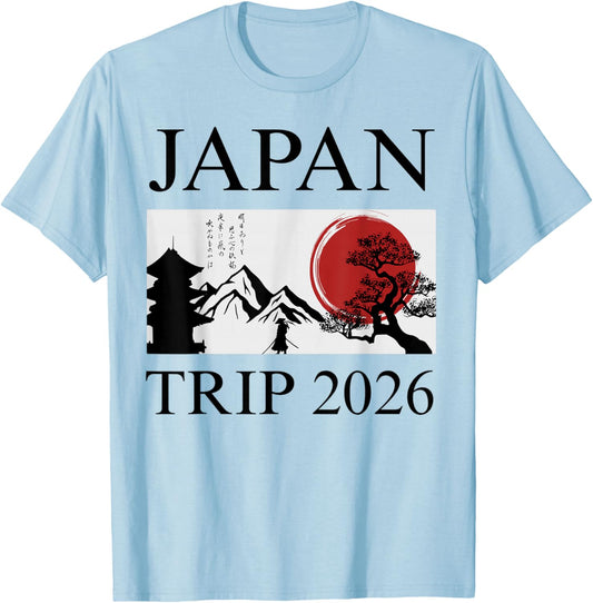 Matching Japan 2026 Trip and Tokyo Vacation T-Shirt - T-Shirt | Light Blue