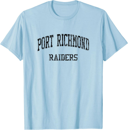 Port Richmond High School HS Staten Island NY Vintage Sports T-Shirt - T-Shirt | Light Blue
