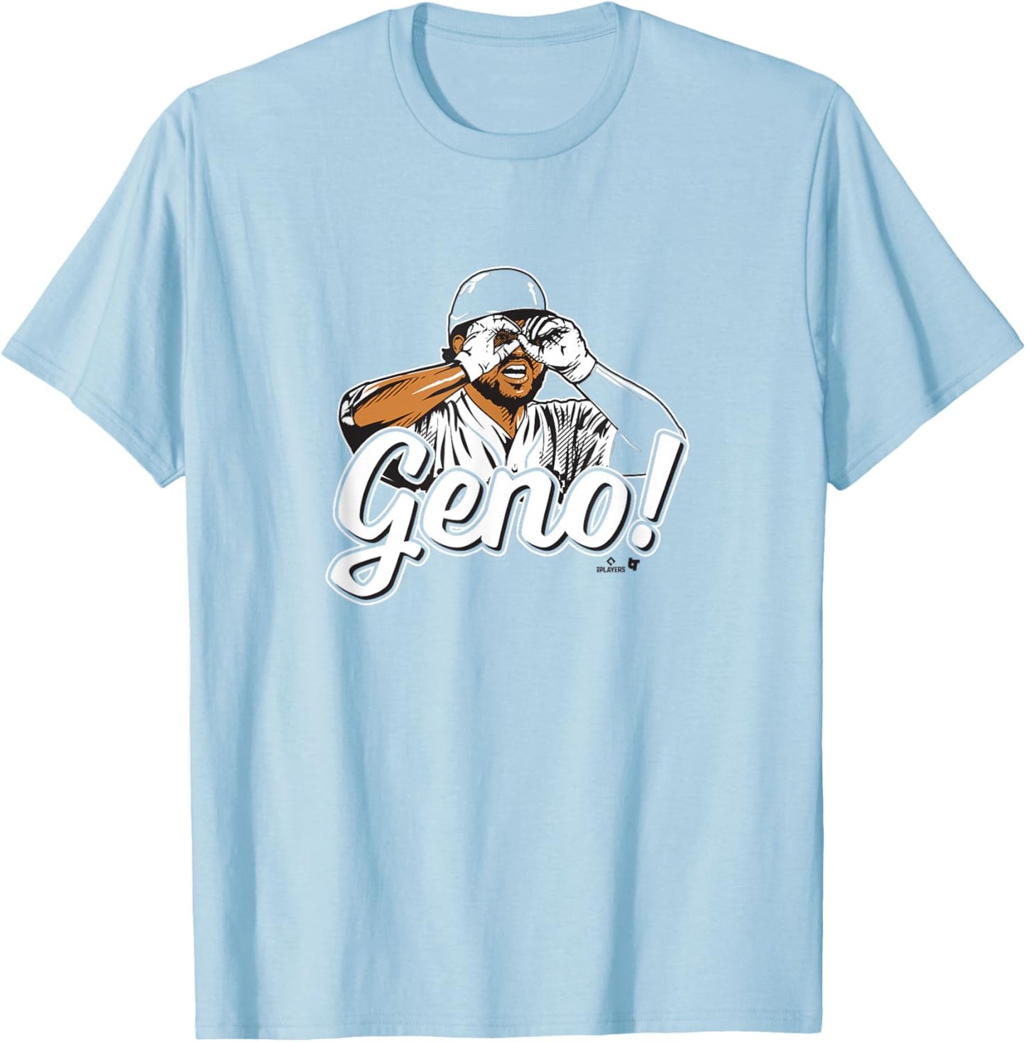 Eugenio Suarez - Geno Goggles - Cincinnati Baseball T-Shirt - T-Shirt | Light Blue