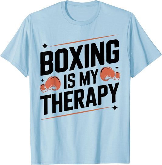 Boxing Boxing is My Therapy T-Shirt - T-Shirt | Light Blue