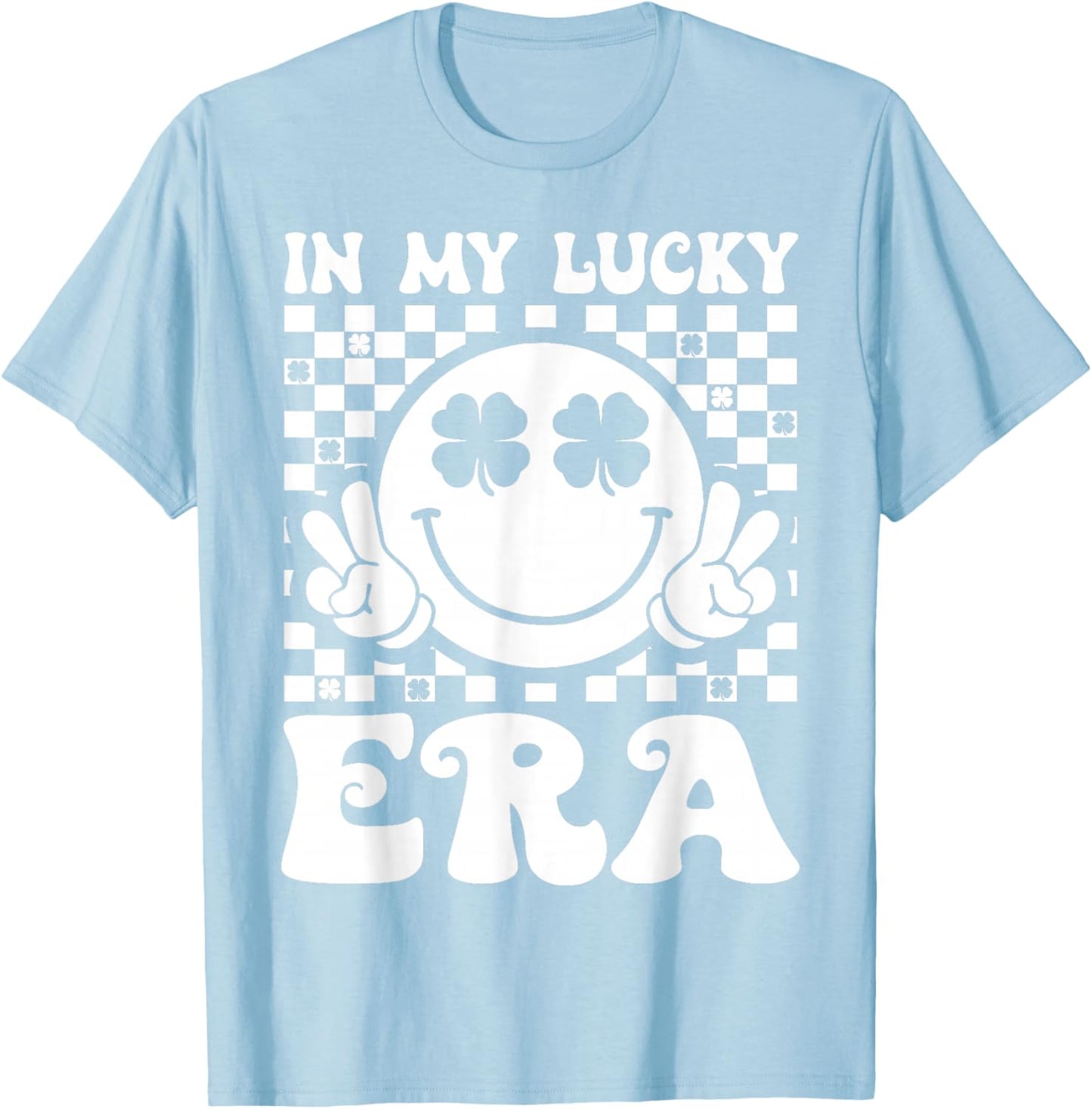 Groovy in My Lucky Era St Patricks Day Shamrock Men Women T-Shirt - T-Shirt | Light Blue