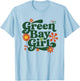 Retro Green Bay Girl Flowers GB Throwback City T-Shirt - T-Shirt | Light Blue