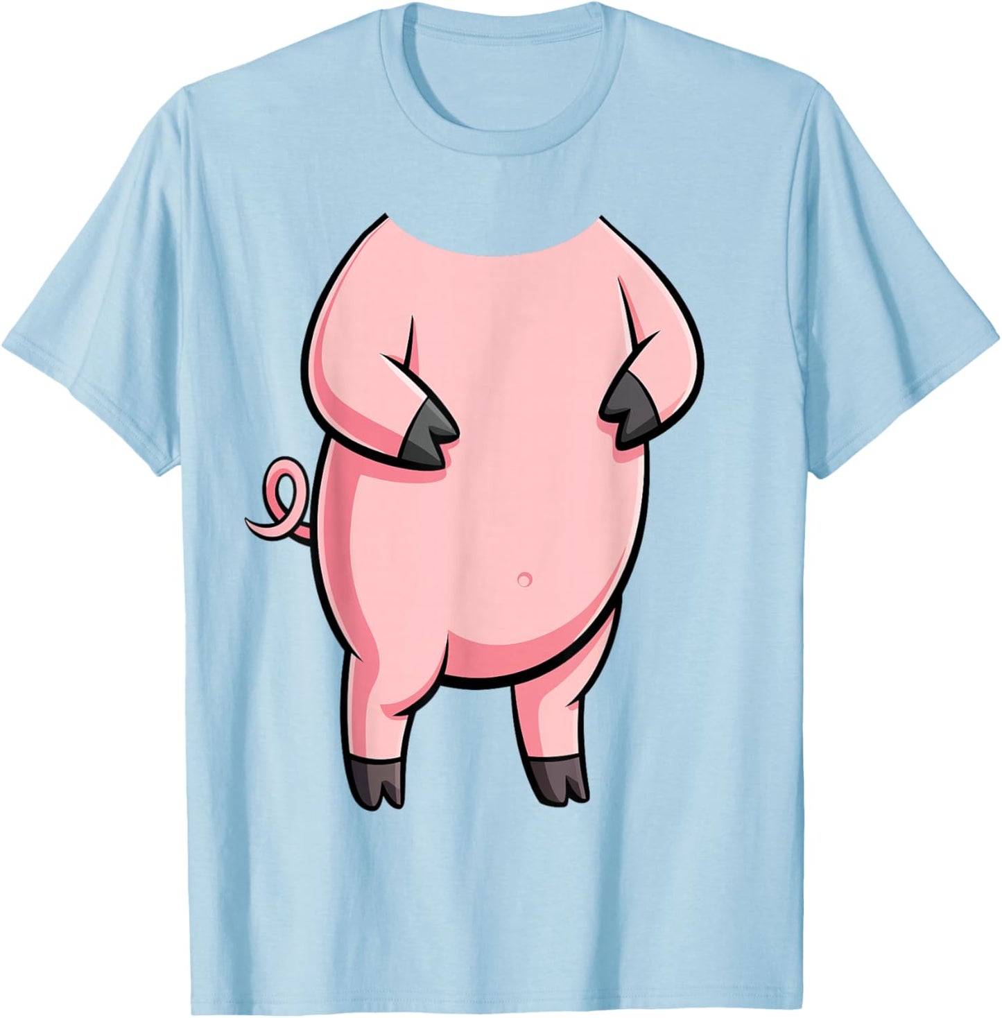 Pig Shirt Adult Kids Men Women Pink Body Pig Costume T-Shirt - T-Shirt | Light Blue