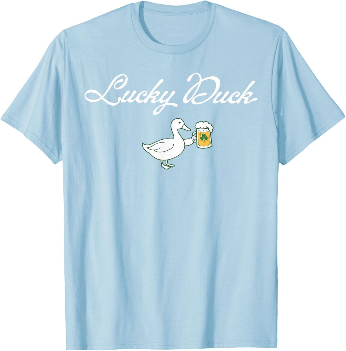St Patrick's Day Lucky Duck Saint Paddy's Day Irish Beer T-Shirt - T-Shirt | Light Blue