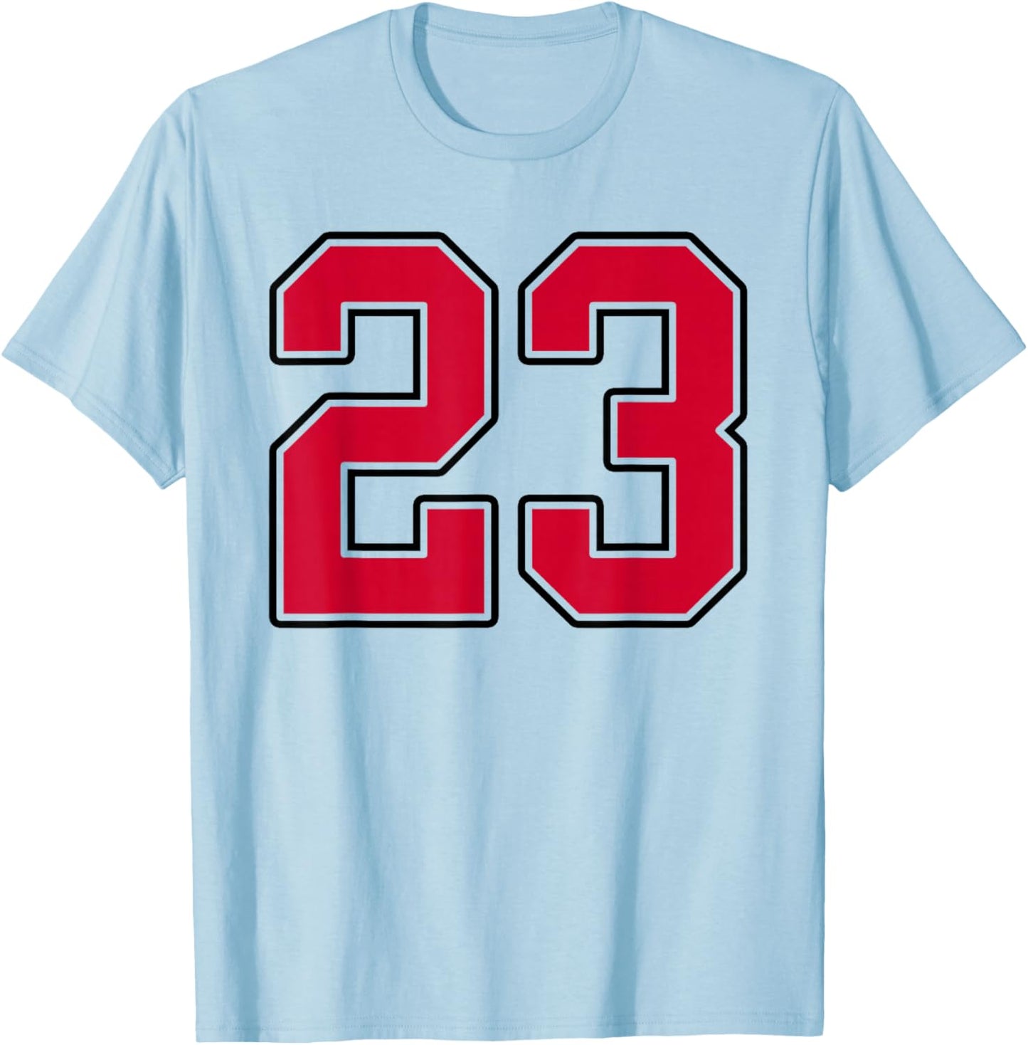 Red and Black Number 23 Jersey Player Uniform #23 T-Shirt - T-Shirt | Light Blue