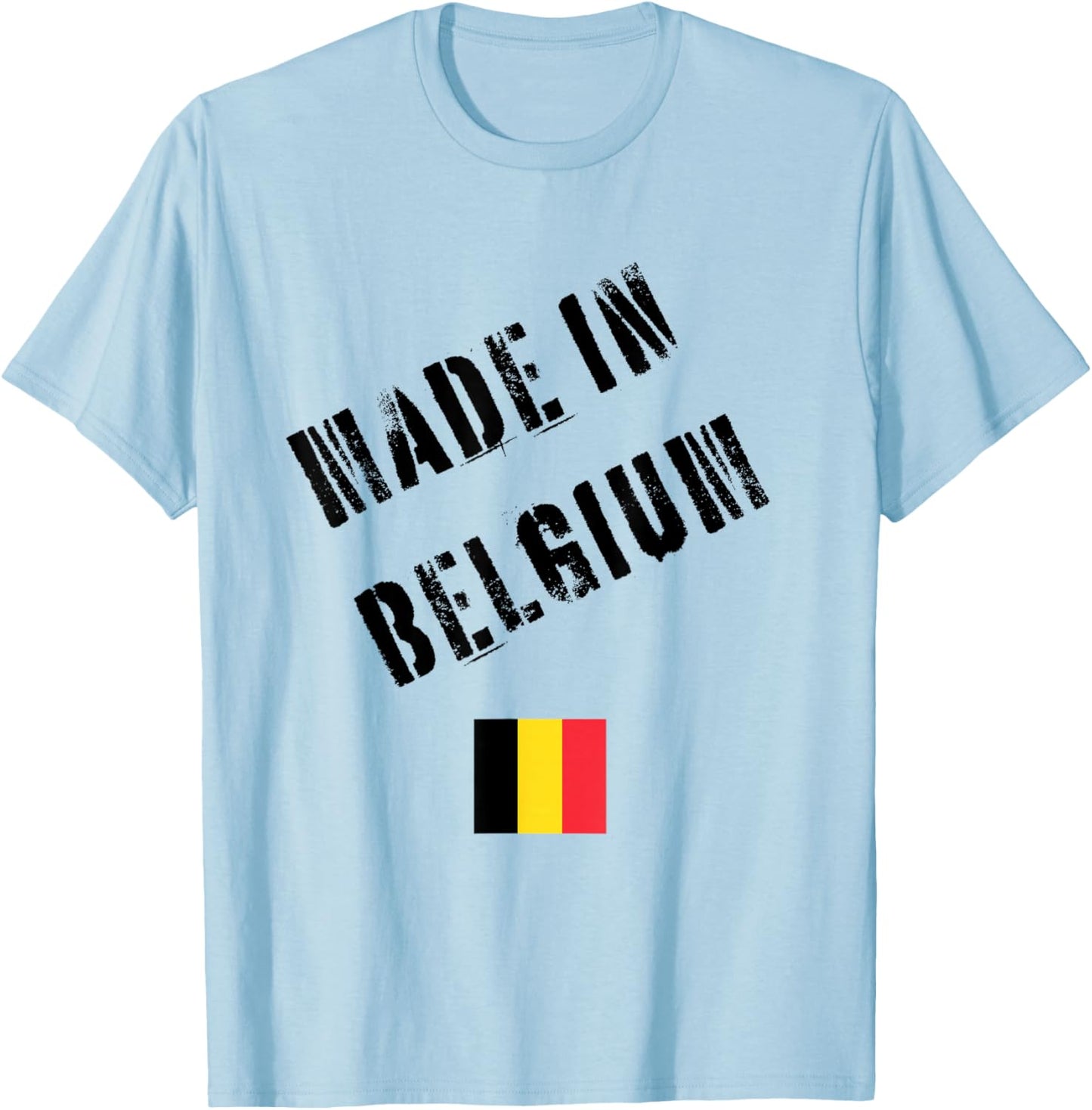 Made in Belgium with Flag Funny T-Shirt - T-Shirt | Light Blue