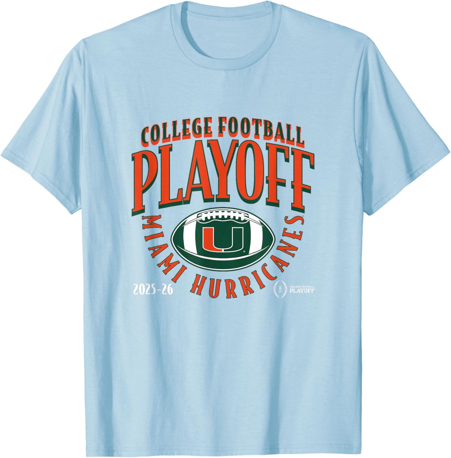 Miami Hurricanes College Football Playoff Curve 2025 T-Shirt - T-Shirt | Light Blue