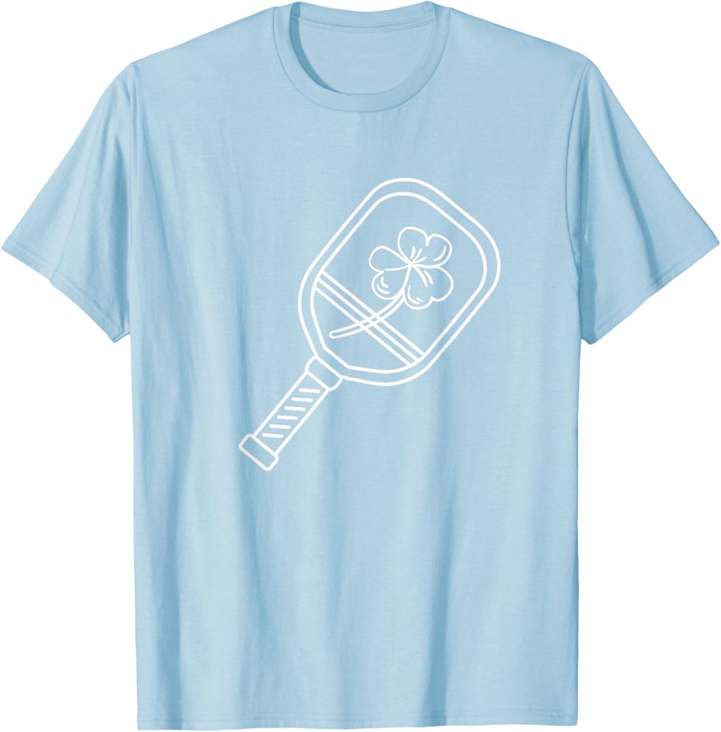 Pickleball Paddle Lucky St. Patrick's Day Shamrock T-Shirt - T-Shirt | Light Blue