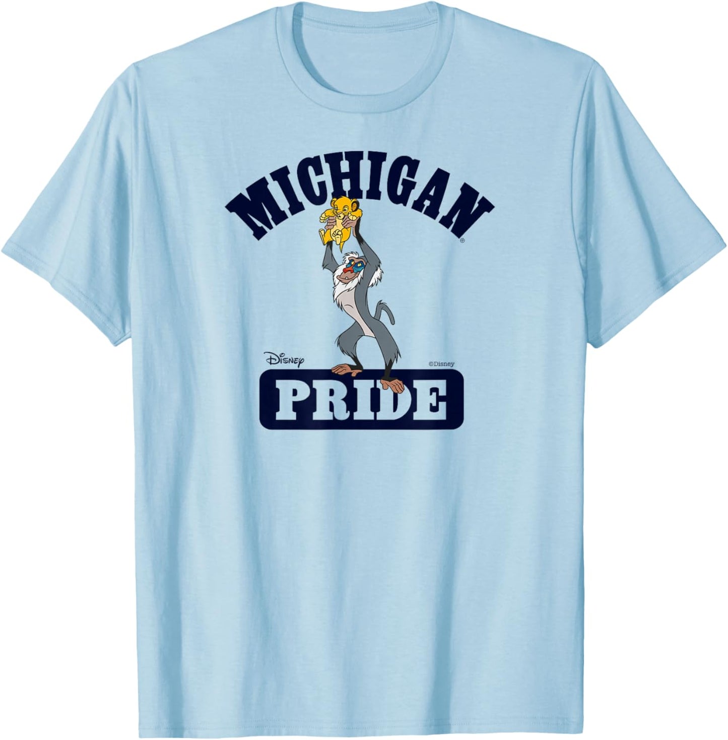 Michigan Wolverines Lion King Pride Gray Officially Licensed T-Shirt - T-Shirt | Light Blue