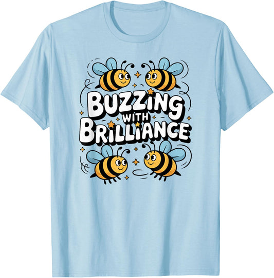 Cute Spelling Bee, Buzzing Kids and Teachers School Fun T-Shirt - T-Shirt | Light Blue