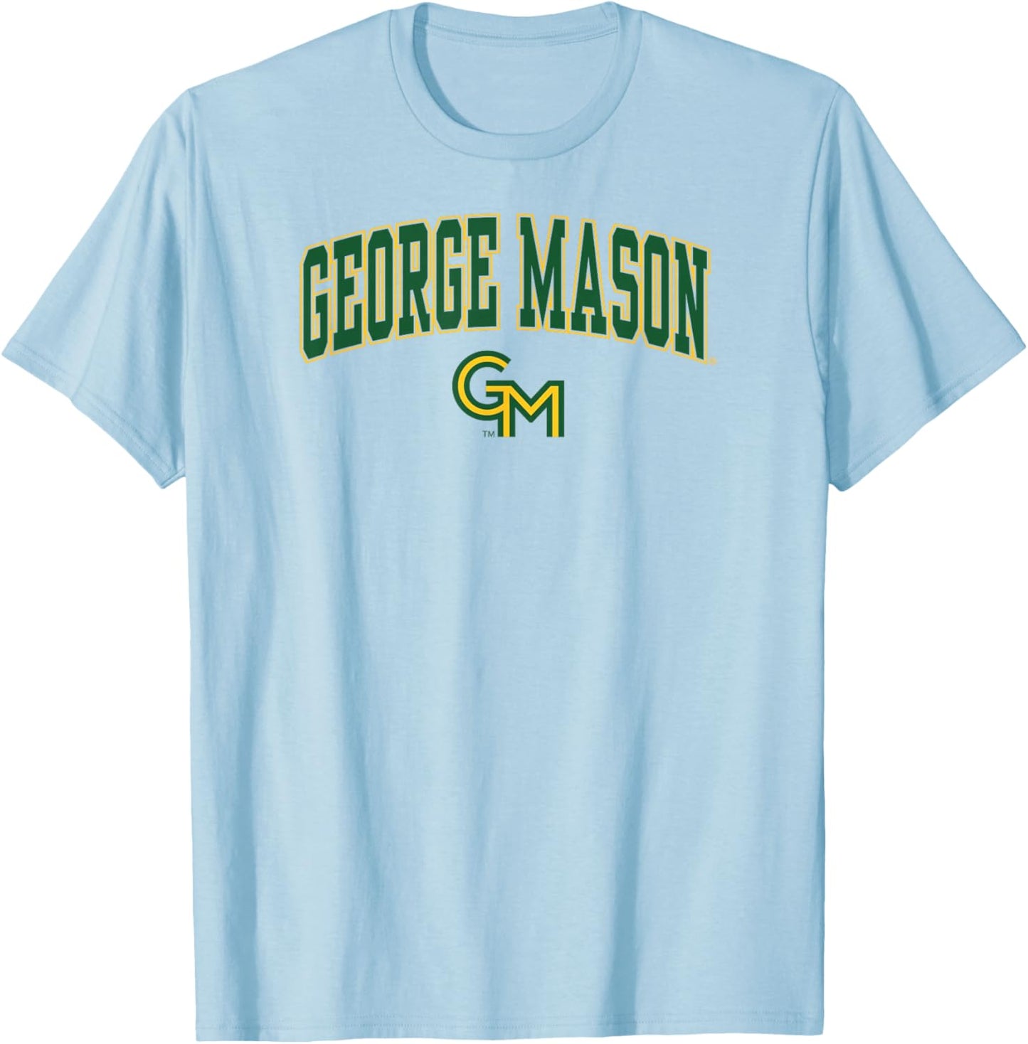 George Mason Patriots Arch Over White Officially Licensed T-Shirt - T-Shirt | Light Blue