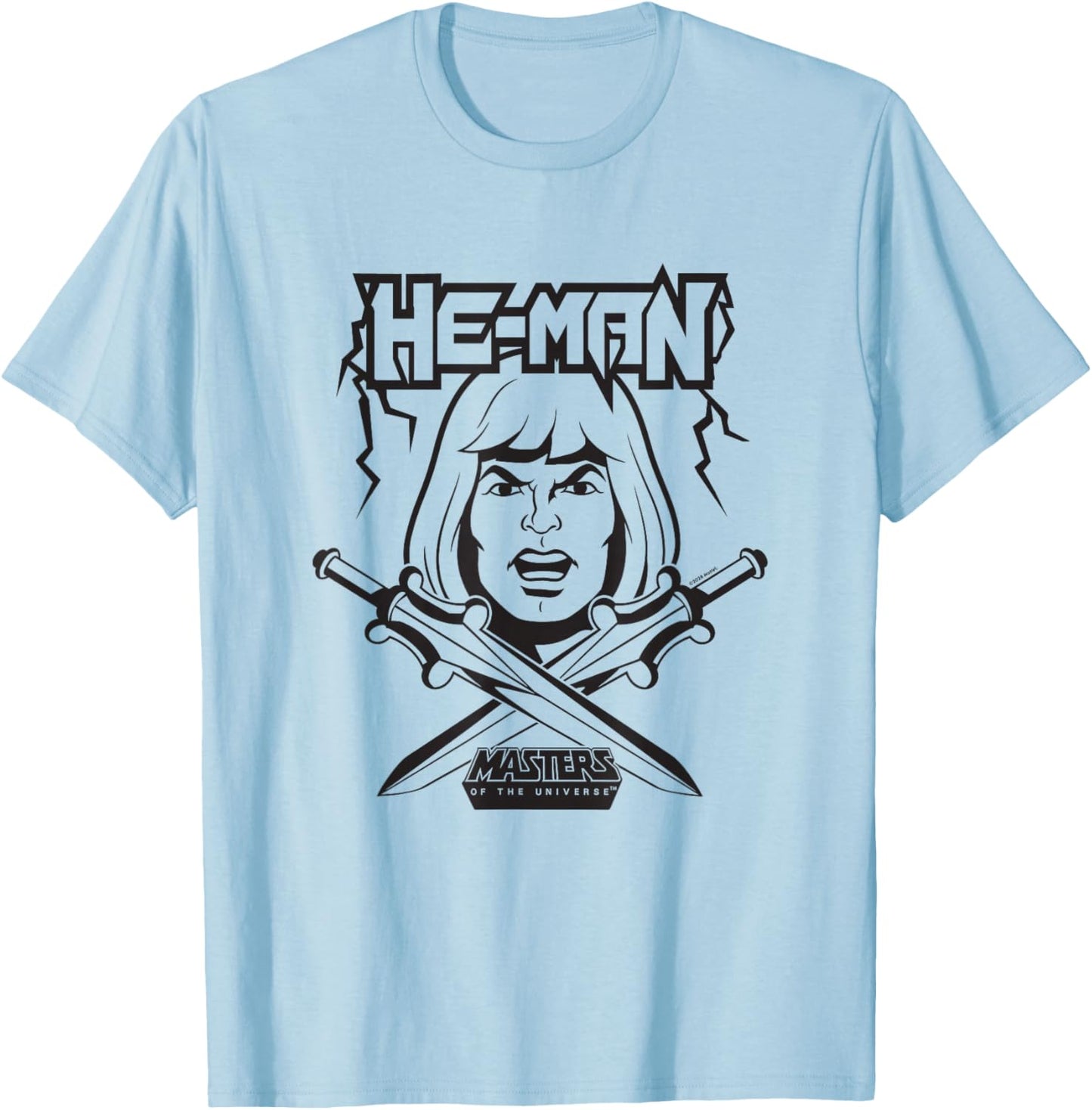 Masters of The Universe He-Man Black and White T-Shirt - T-Shirt | Light Blue