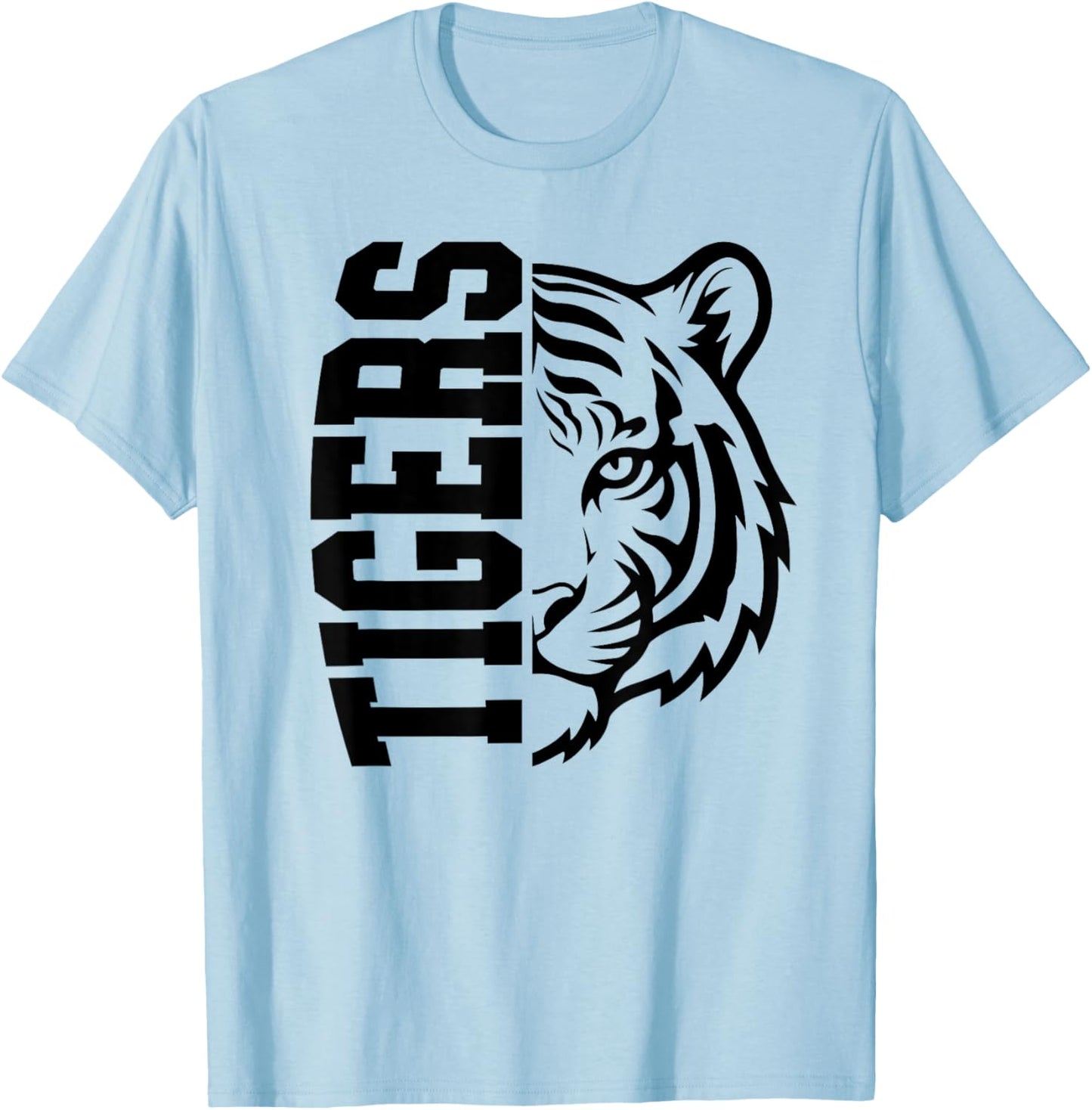 Tigers School Spirit Mascot Tiger Pride Game Day T-Shirt - T-Shirt | Light Blue
