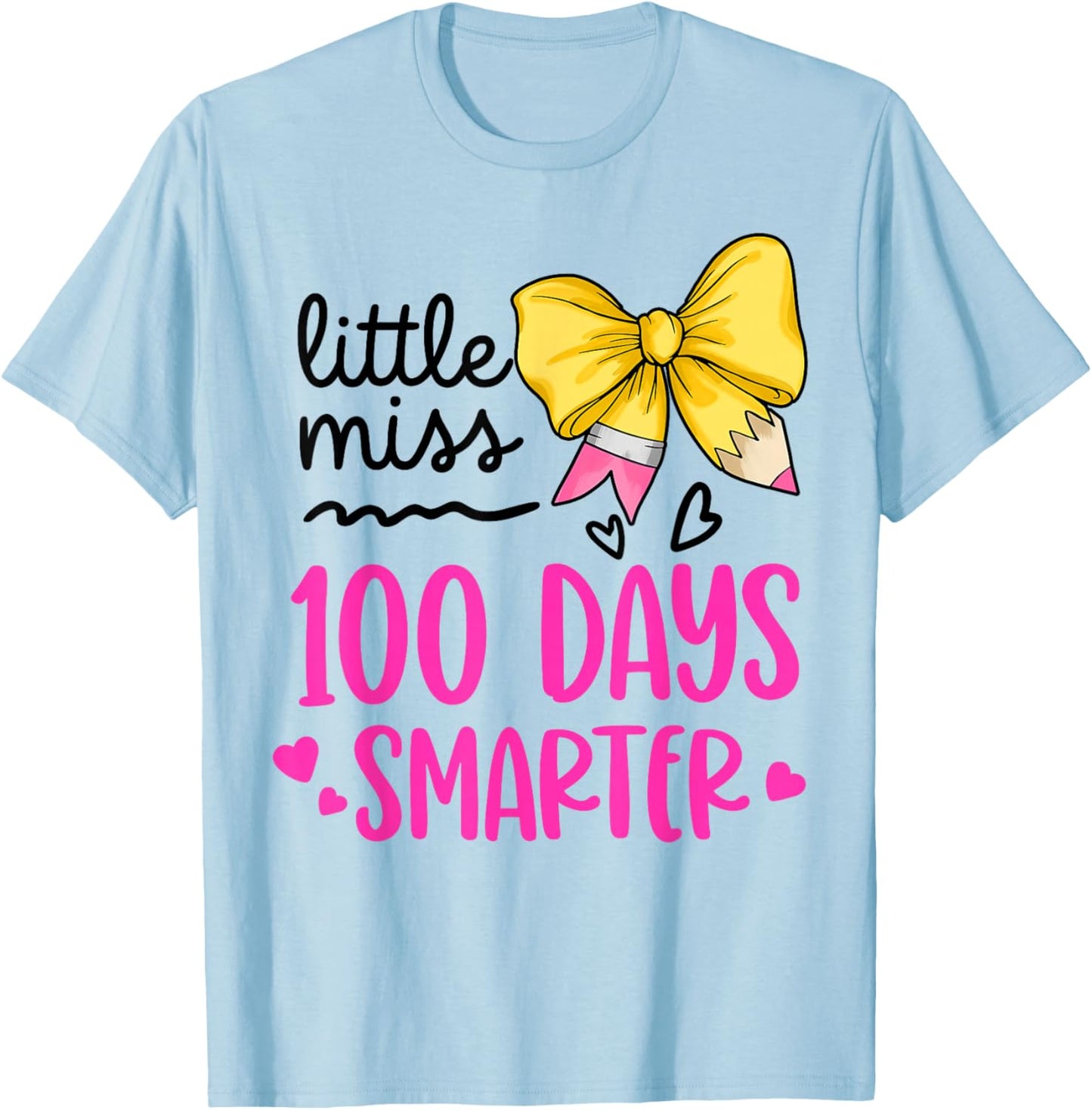 Kids Girls 100th Day of School T-Shirt - T-Shirt | Light Blue