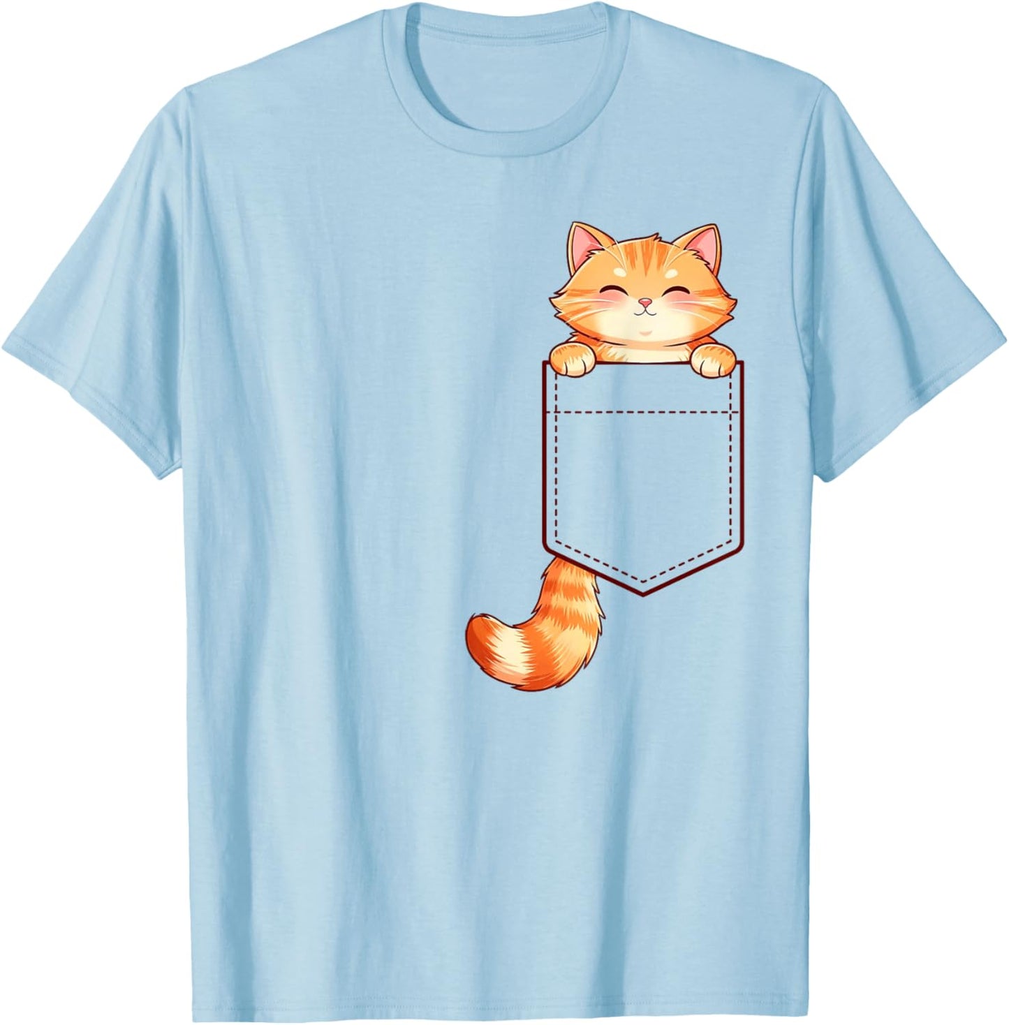 Funny Orange Ginger Tabby Cat Feline Lover Men T-Shirt - T-Shirt | Light Blue