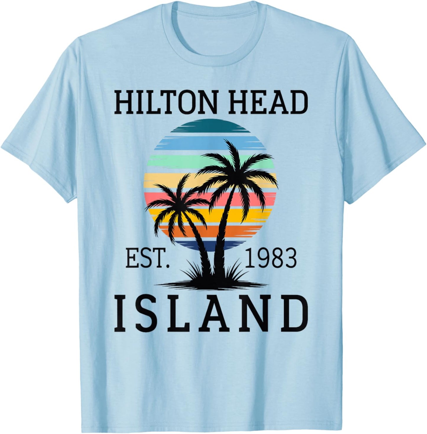 Summer Vibes Beach Sunset South Carolina Hilton Head Island T-Shirt - T-Shirt | Light Blue