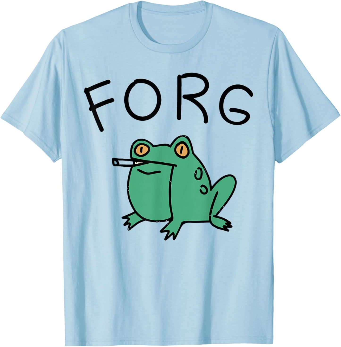 Forg Funny Smoking Frog Meme Cigarette Gen Z Meme T-Shirt - T-Shirt | Light Blue