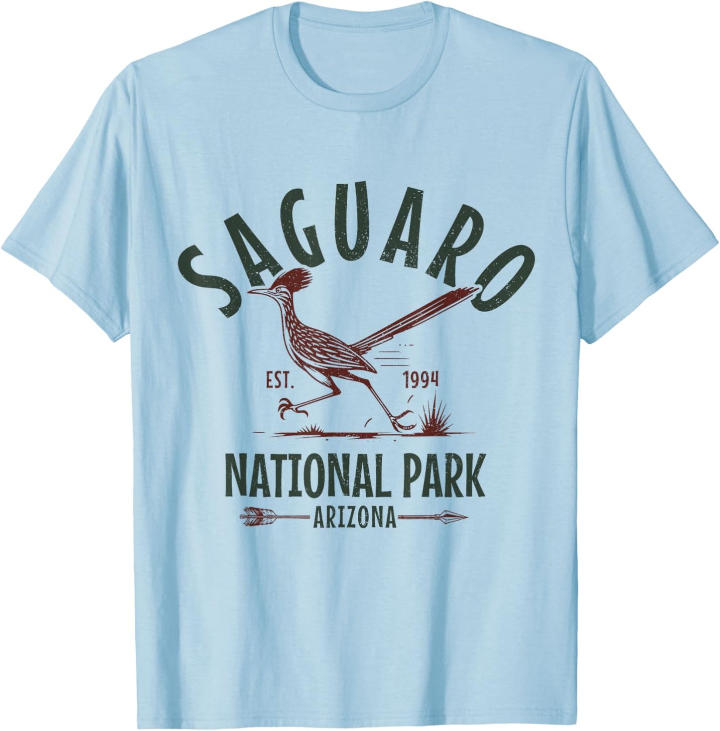 Saguaro Tucson Arizona National Park Roadrunner Souvenir T-Shirt - T-Shirt | Light Blue
