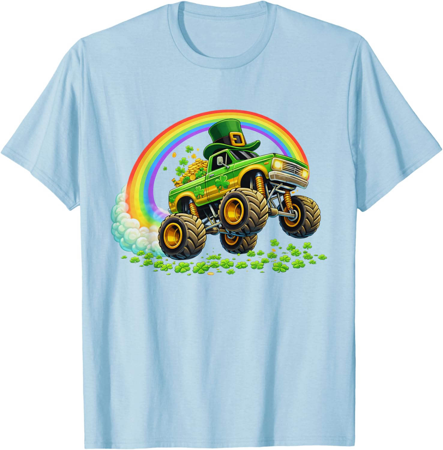 St Patricks Day Truck for Boys Teens Youth Kids Toddler T-Shirt - T-Shirt | Light Blue