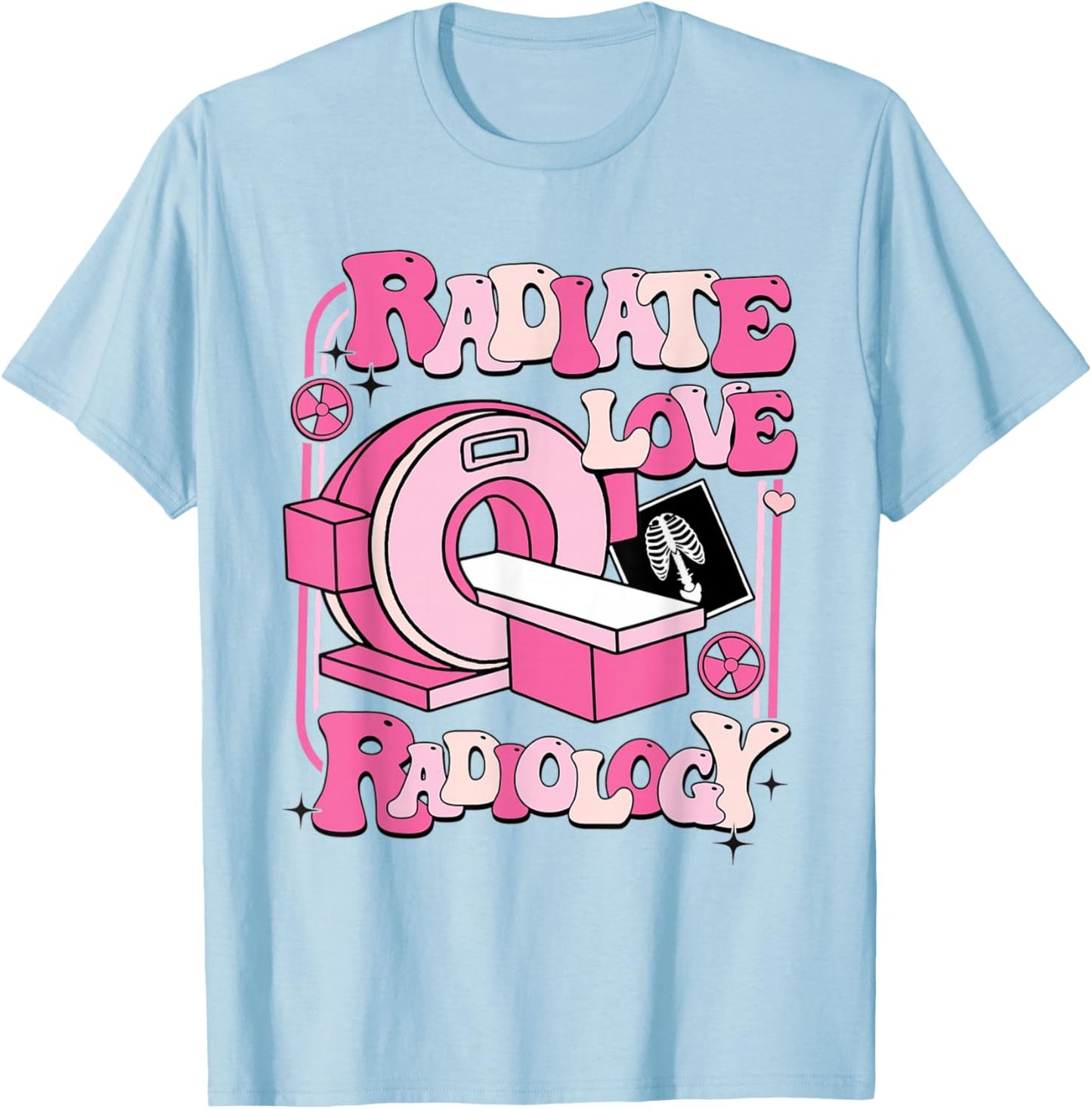 Valentine Radiology RAD Tech A Work of Heart X-ray Tech T-Shirt - T-Shirt | Light Blue