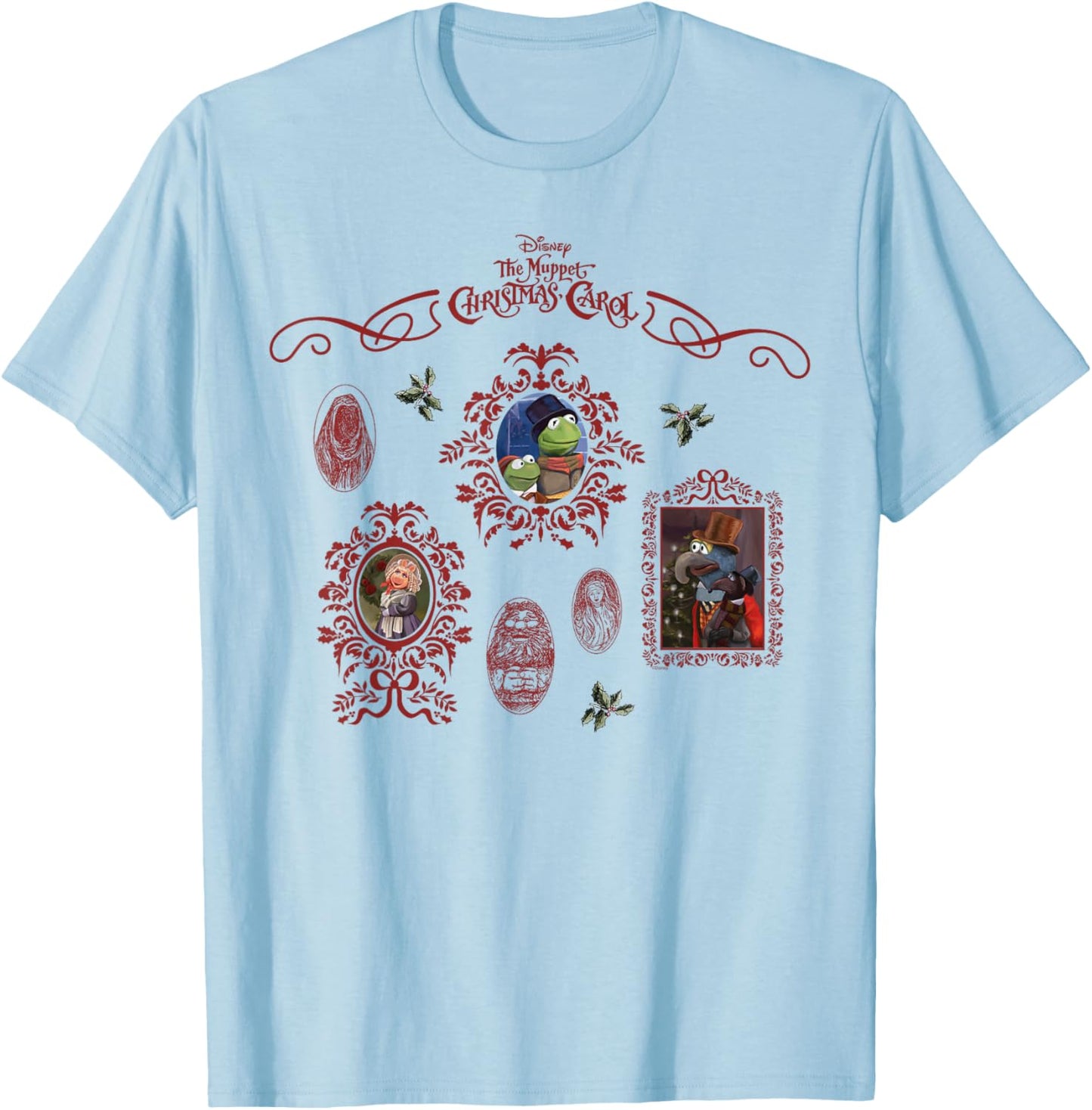 Disney The Muppet Christmas Carol Holiday Coquette Frames T-Shirt - T-Shirt | Light Blue
