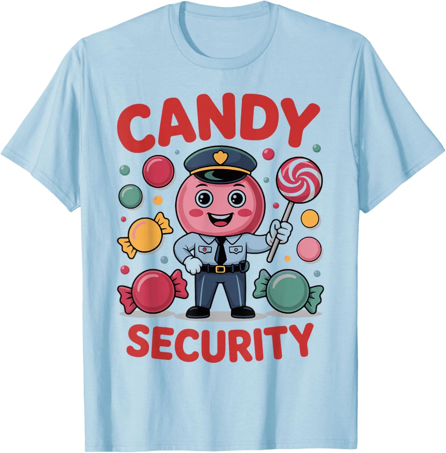 Candy Security Candyland Halloween Costume Kids Teens Adult T-Shirt - T-Shirt | Light Blue