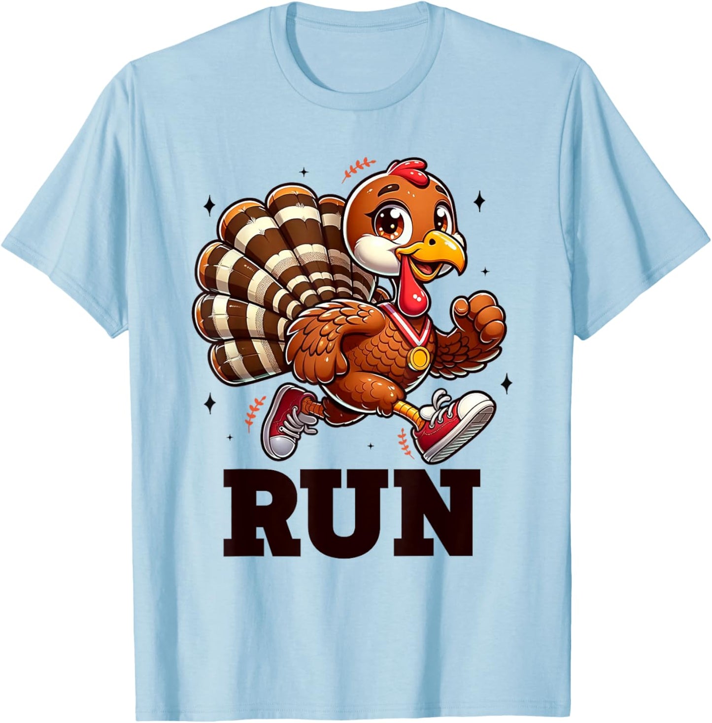 Funny Run Running Race Turkey Trot Thanksgiving T-Shirt - T-Shirt | Light Blue