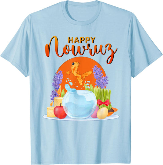Persian New Year Happy Nowruz Goldfish Sabzeh Nowrouz Spring T-Shirt - T-Shirt | Light Blue