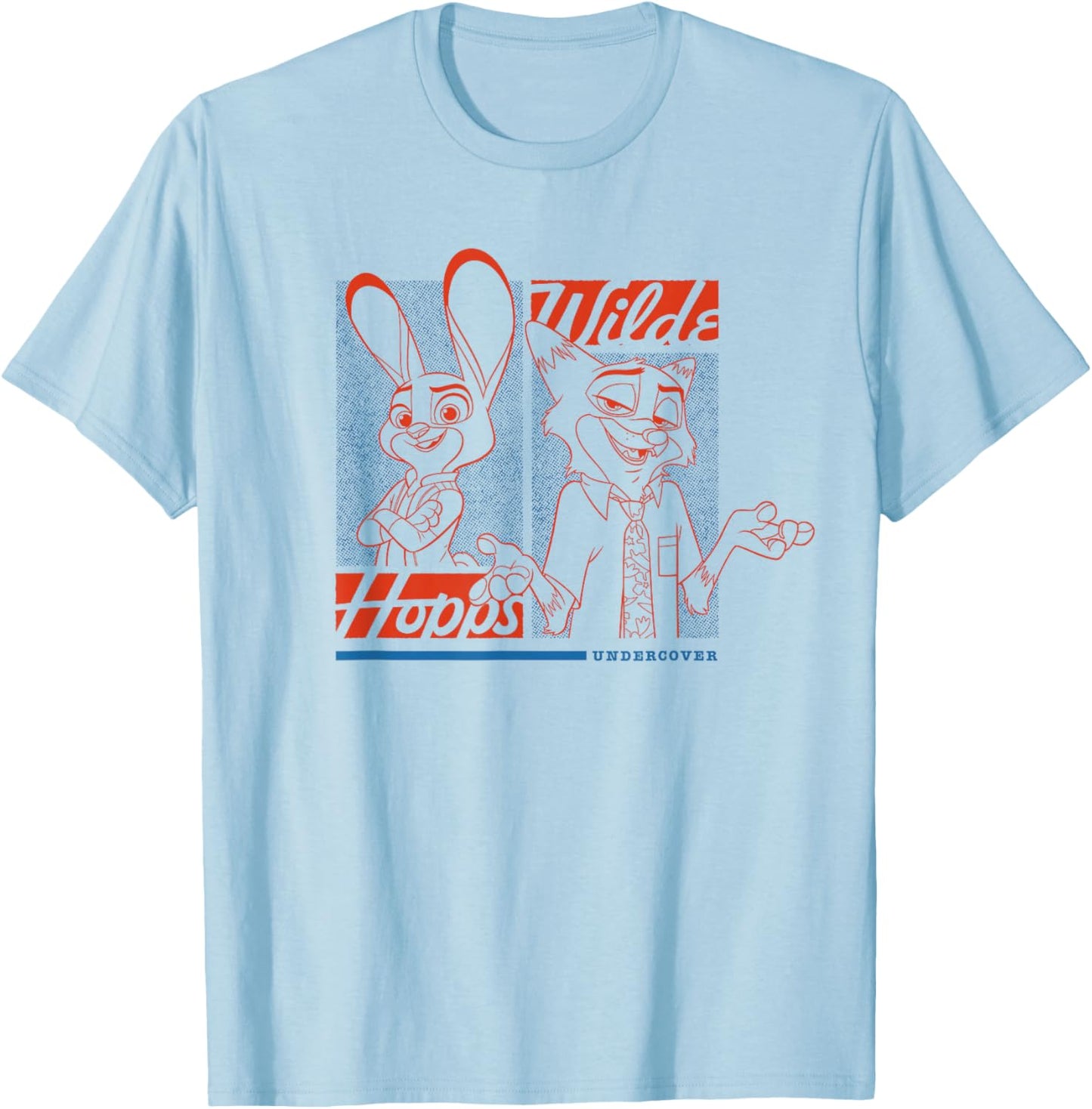 Disney Zootopia 2 Hopps & Wilde Undercover Vintage T-Shirt - T-Shirt | Light Blue