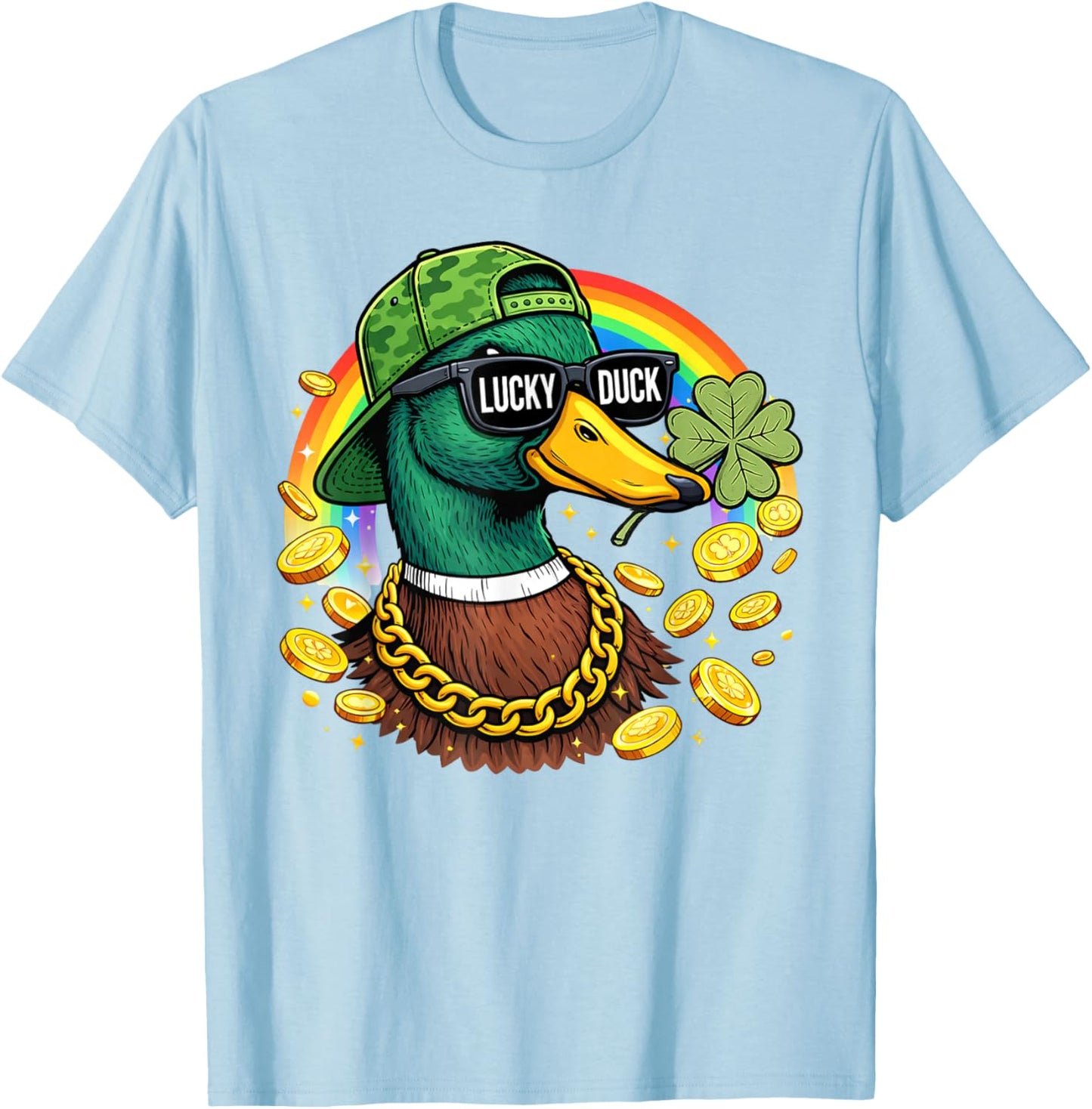Lucky Duck St Patrick Duck Hunting T-Shirt - T-Shirt | Light Blue