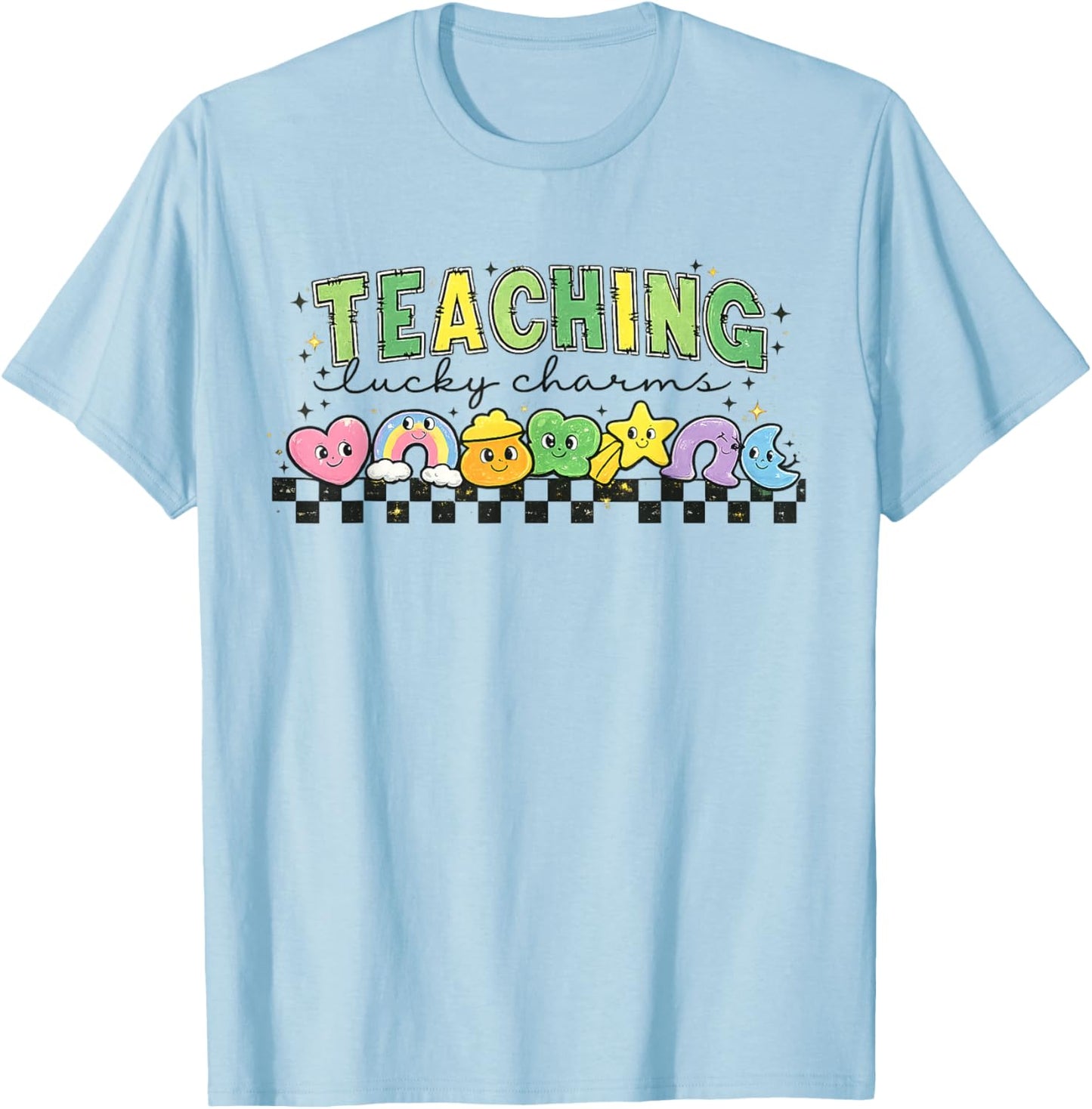 Teaching Lucky Charms Cute St Patrick’s Day Teacher Funny T-Shirt - T-Shirt | Light Blue