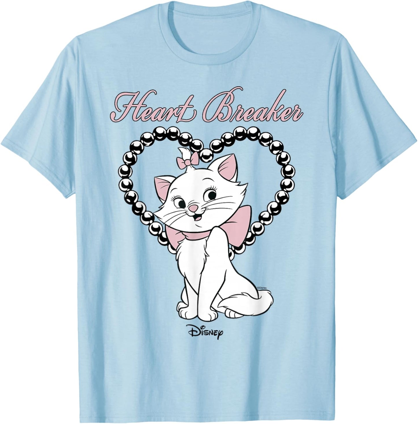 Disney The Aristocats Marie Heart Breaker Bow T-Shirt - T-Shirt | Light Blue