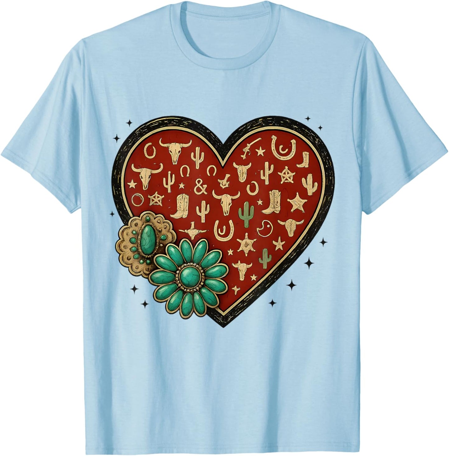 Howdy Valentine Rodeo Western Country Southern Men Women Kid T-Shirt - T-Shirt | Light Blue