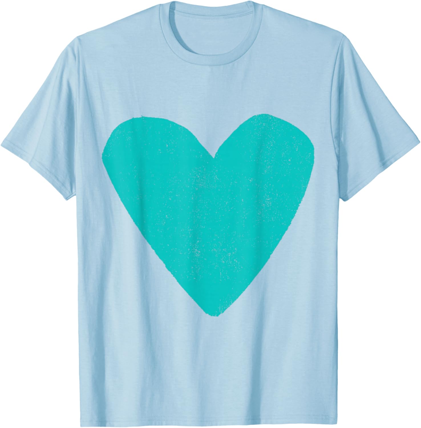 Love Heart Teal Turquoise Color Hot Pink T-Shirt - T-Shirt | Light Blue