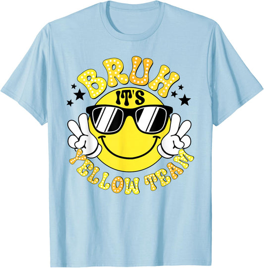 Field Day Bruh It's Yellow Team Fun Day Game Competition T-Shirt - T-Shirt | Light Blue