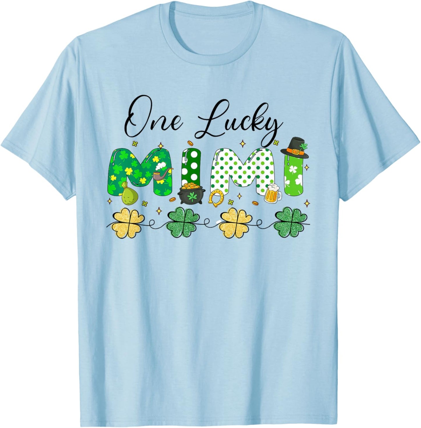 One Lucky Mimi St Patrick’s Day T-Shirt - T-Shirt | Light Blue