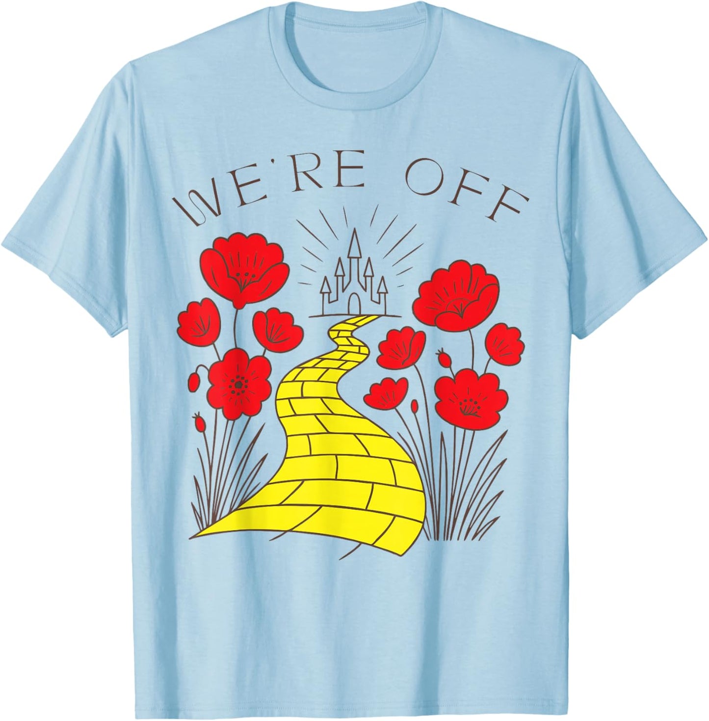 We 're Off Funny Yellow Path Brick Wizard Literature School T-Shirt - T-Shirt | Light Blue