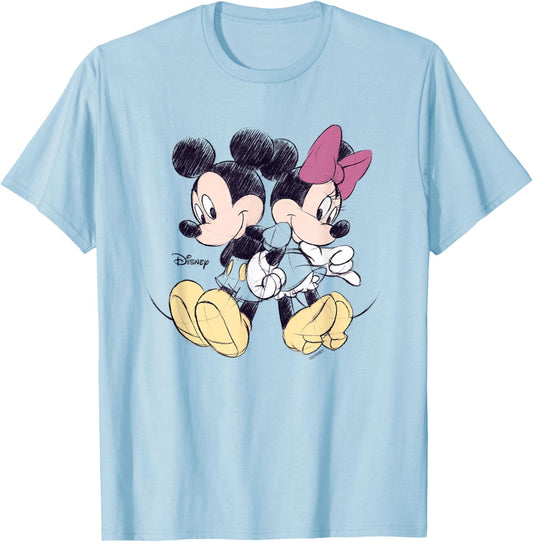 Disney Mickey and Friends Minnie Sketch Art T-Shirt - T-Shirt | Light Blue