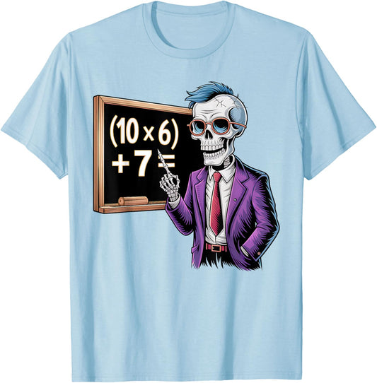 67 Math Teacher Meme Brainrot Six Seven Halloween Equation T-Shirt - T-Shirt | Light Blue