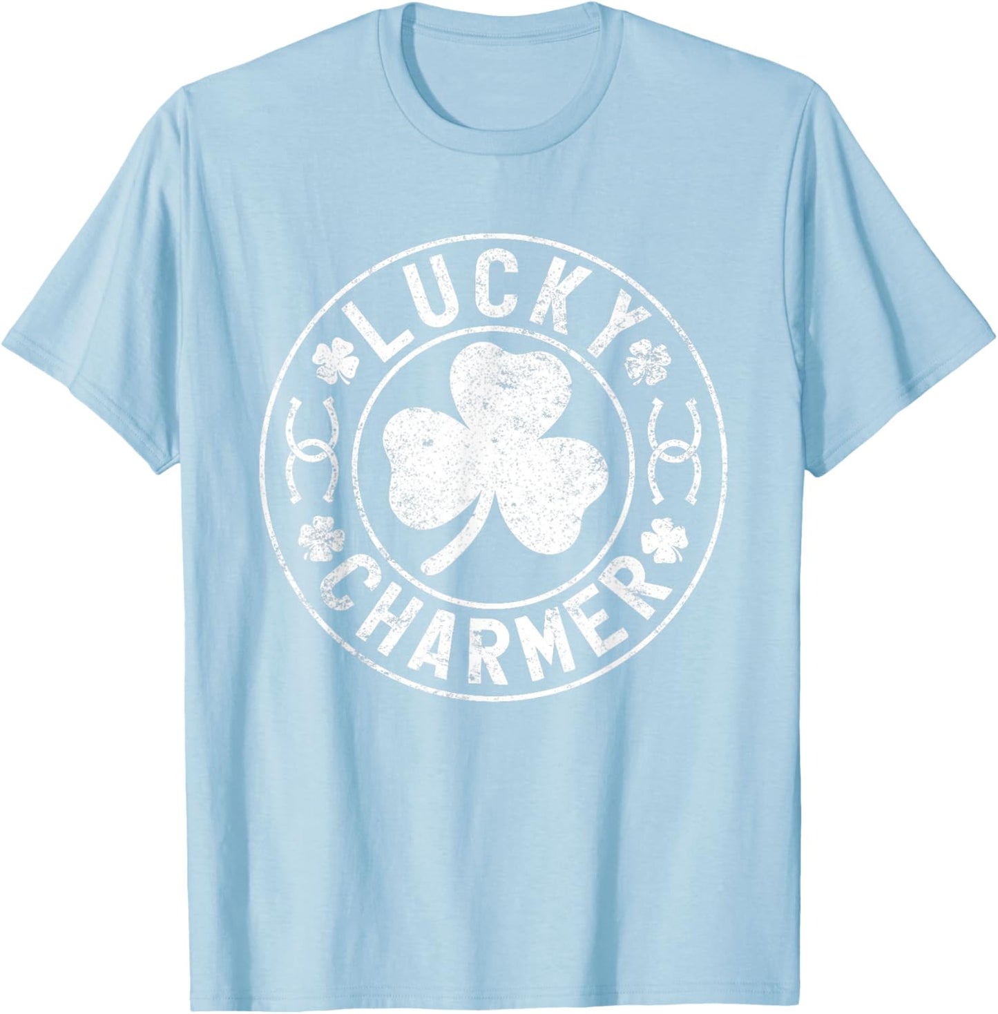 Lucky Charmer Funny Irish Shamrock St. Patrick’s Day T-Shirt - T-Shirt | Light Blue