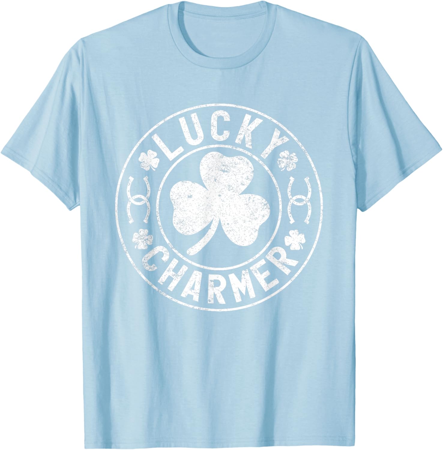 Lucky Charmer Funny Irish Shamrock St. Patrick’s Day T-Shirt - T-Shirt | Light Blue