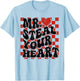 Cute Valentine Boy Mr Steal Your Heart Checkered Heart Kids T-Shirt - T-Shirt | Light Blue